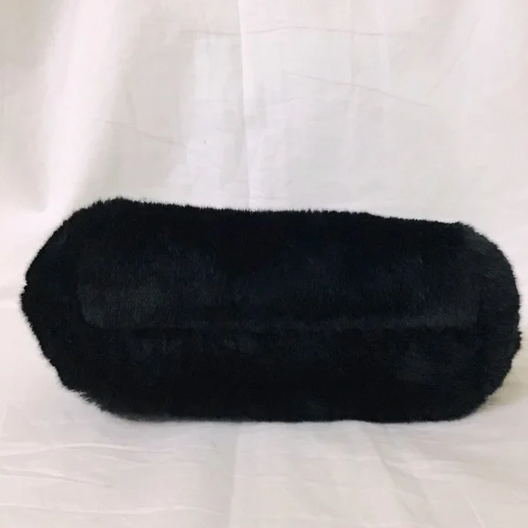 Black Faux Fur Clutch Handbag - Picture 5 of 8